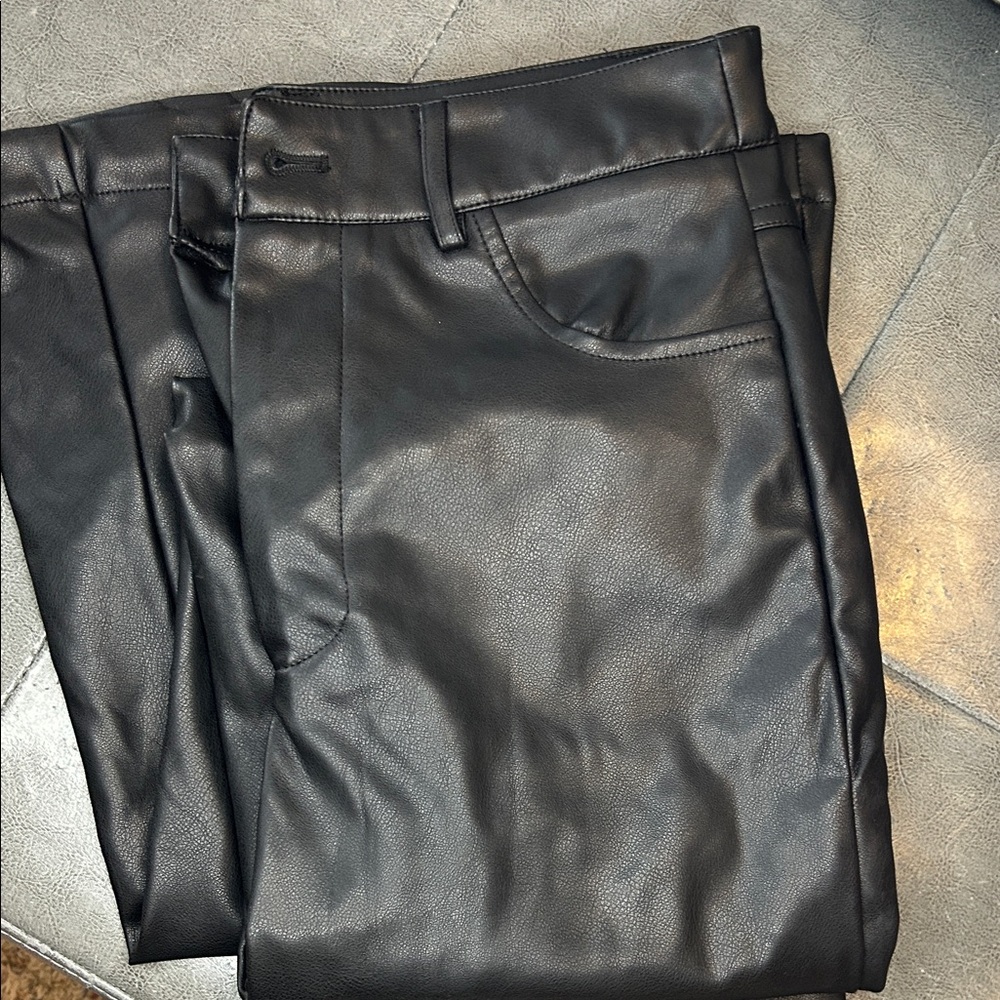 Audrey 3+1 Black Faux Leather Pants